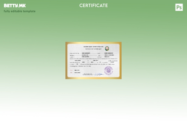 Модерен стил Азербејџански шаблон за документи за брак